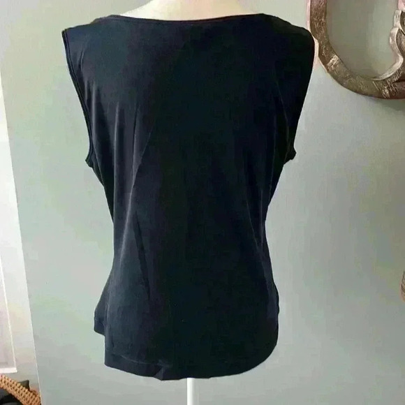 Escada 100% silk tank in Navy blue size 42 (12 us) - Picture 4 of 6